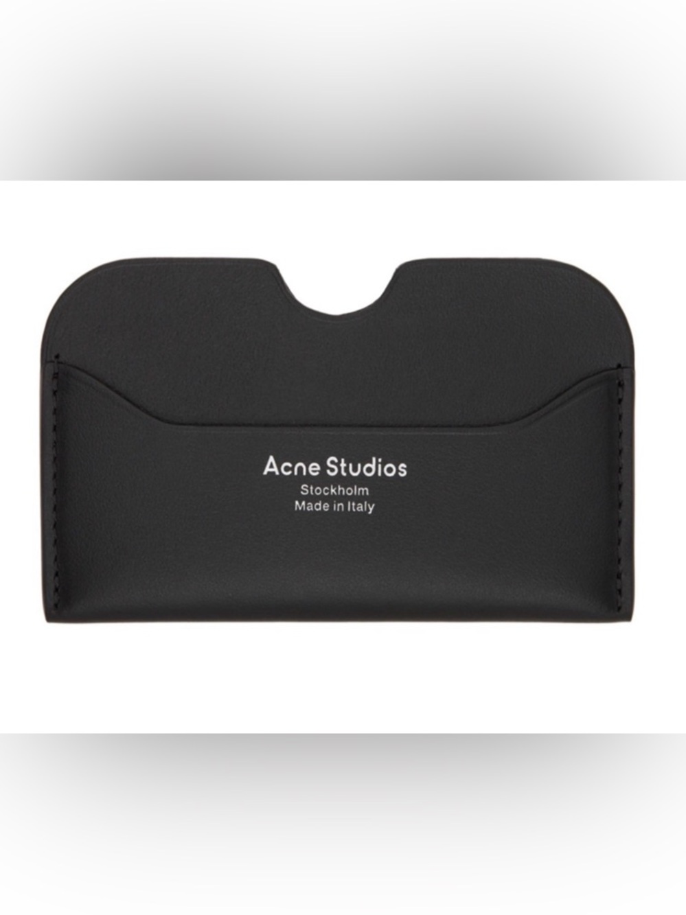 Acne Black Leather Card Case with Embossed Logo